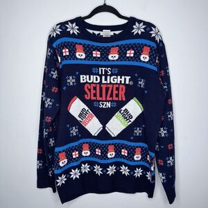 Bud Light Seltzer Season Ugly Holiday Christmas Sweater Unisex Size XL